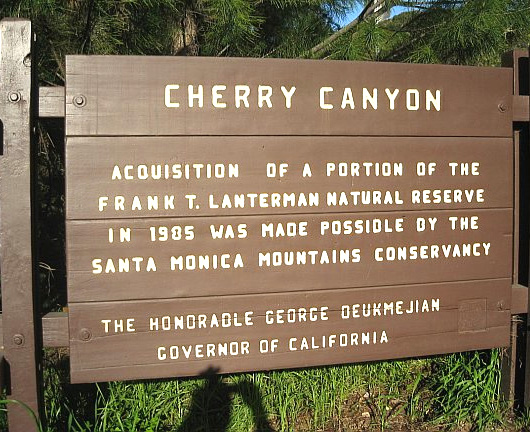 Cherry Canyon sign